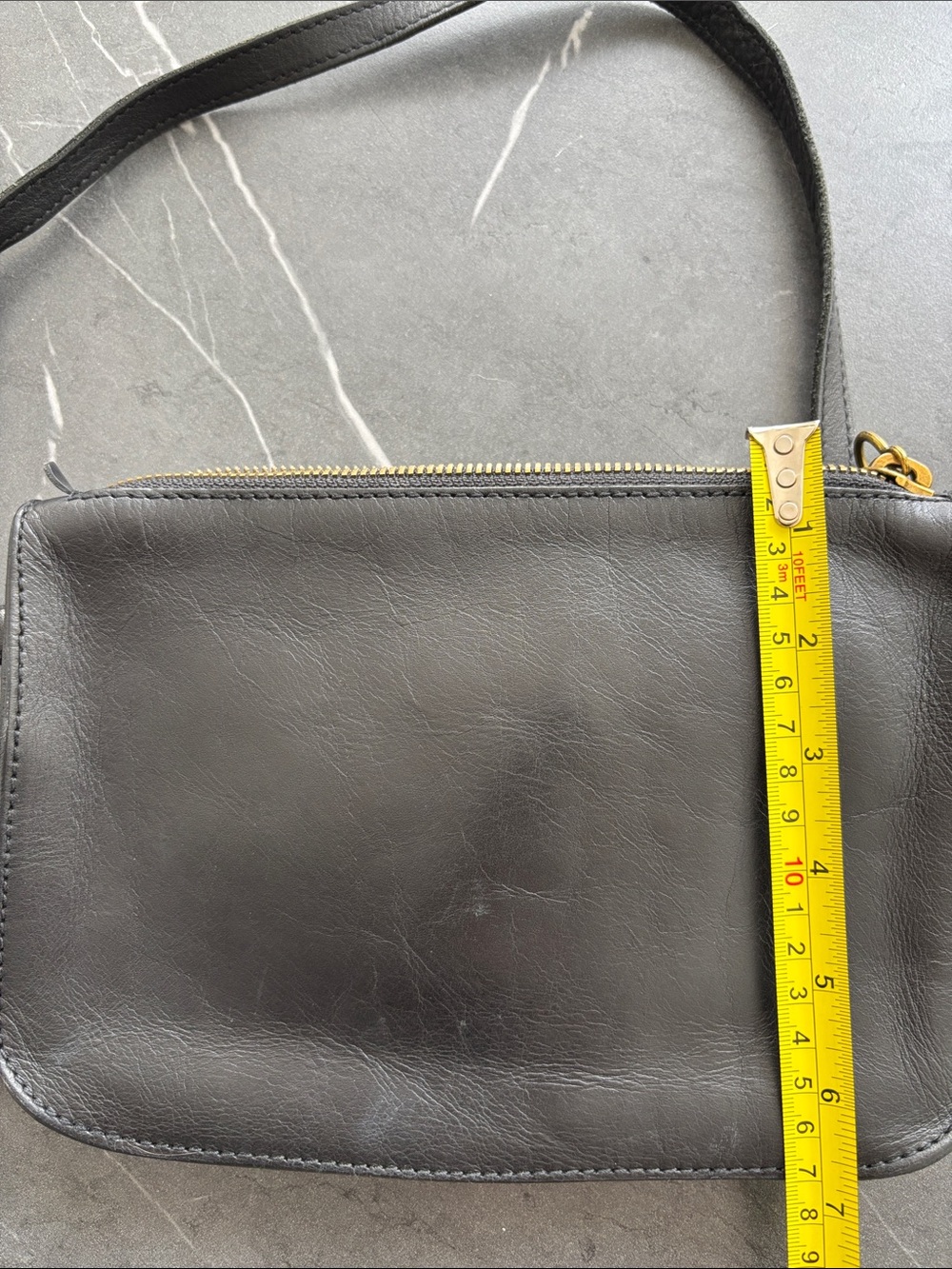 Madewell Black Leather Zip Crossbody Bag NWT - Picture 7 of 7